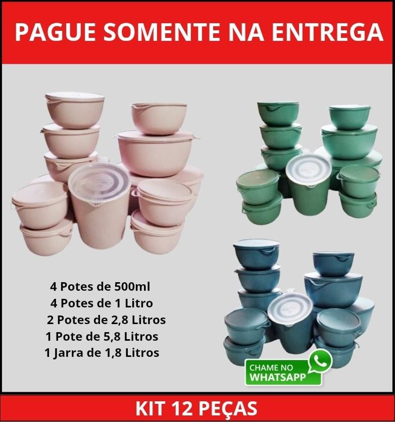 Kit de Potes Organizadores de Alimentos – Praticidade e Frescor na Sua Cozinha!