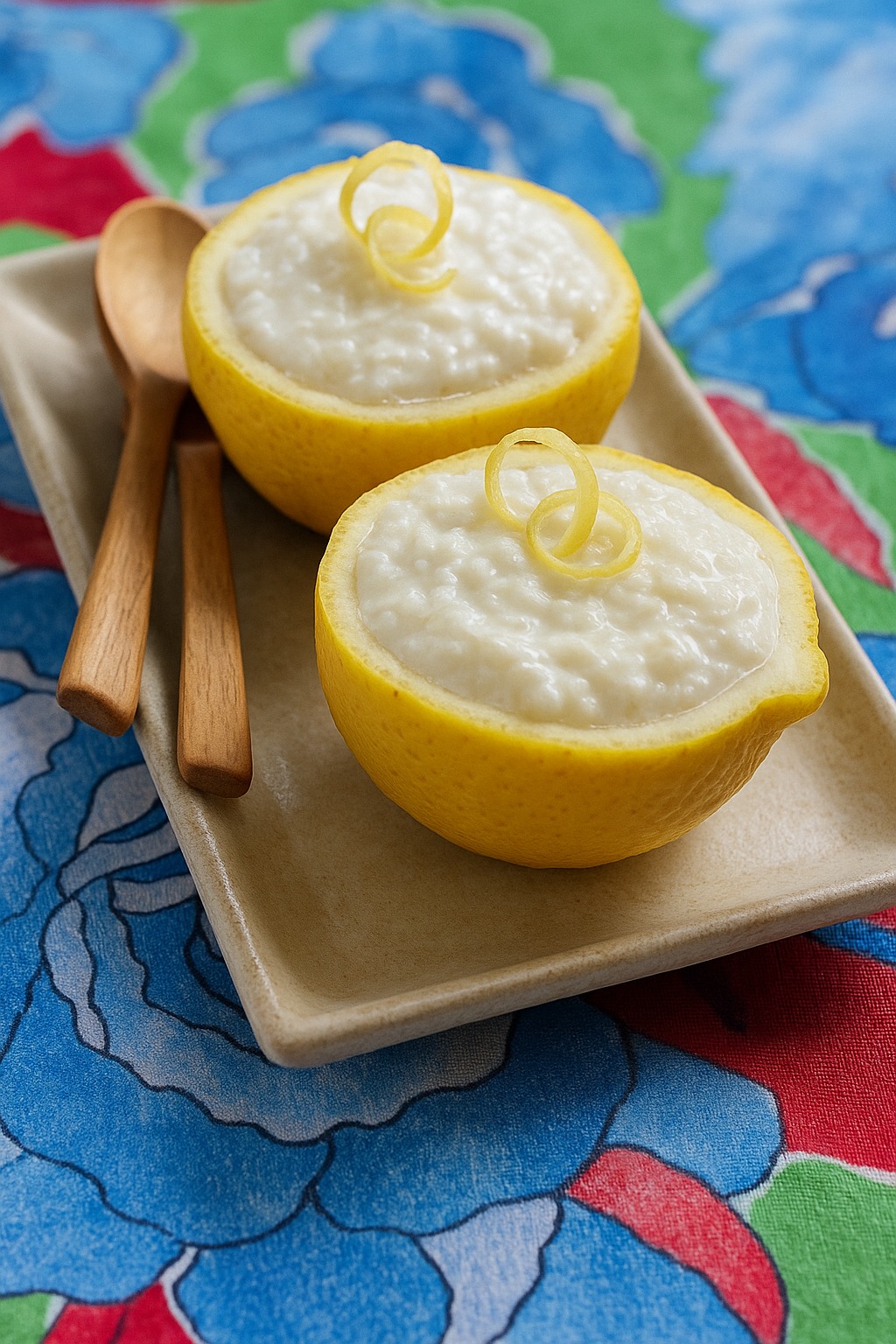 Arroz doce cremoso de limão siciliano