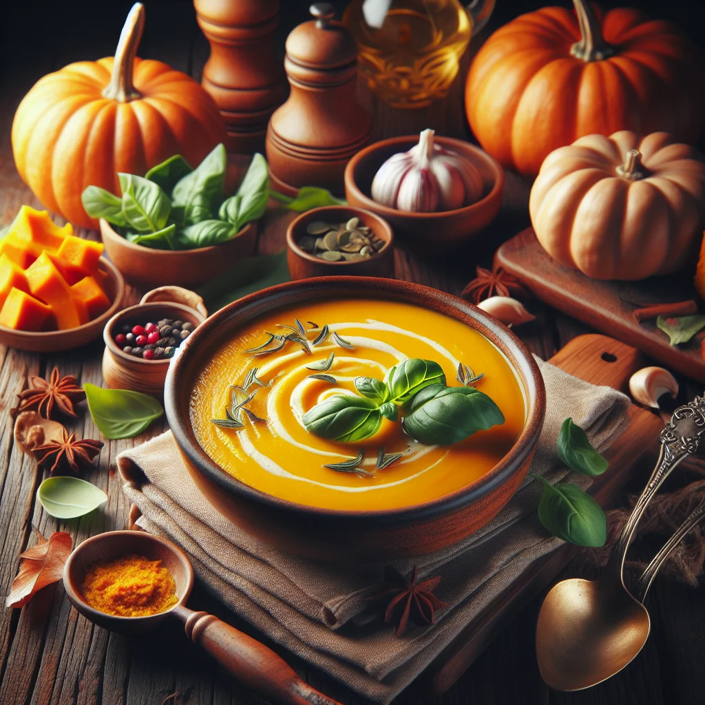 Caldo cremoso de abóbora