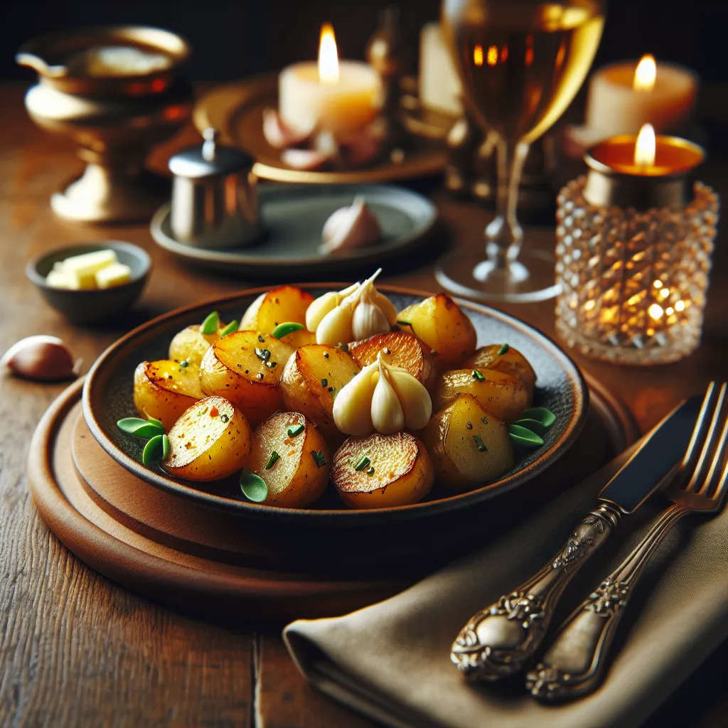 Claro! Abaixo está uma receita deliciosa e detalhada de Batatas Assadas com Alho e Manteiga, inspirada pelo estilo do vídeo que mencionou.