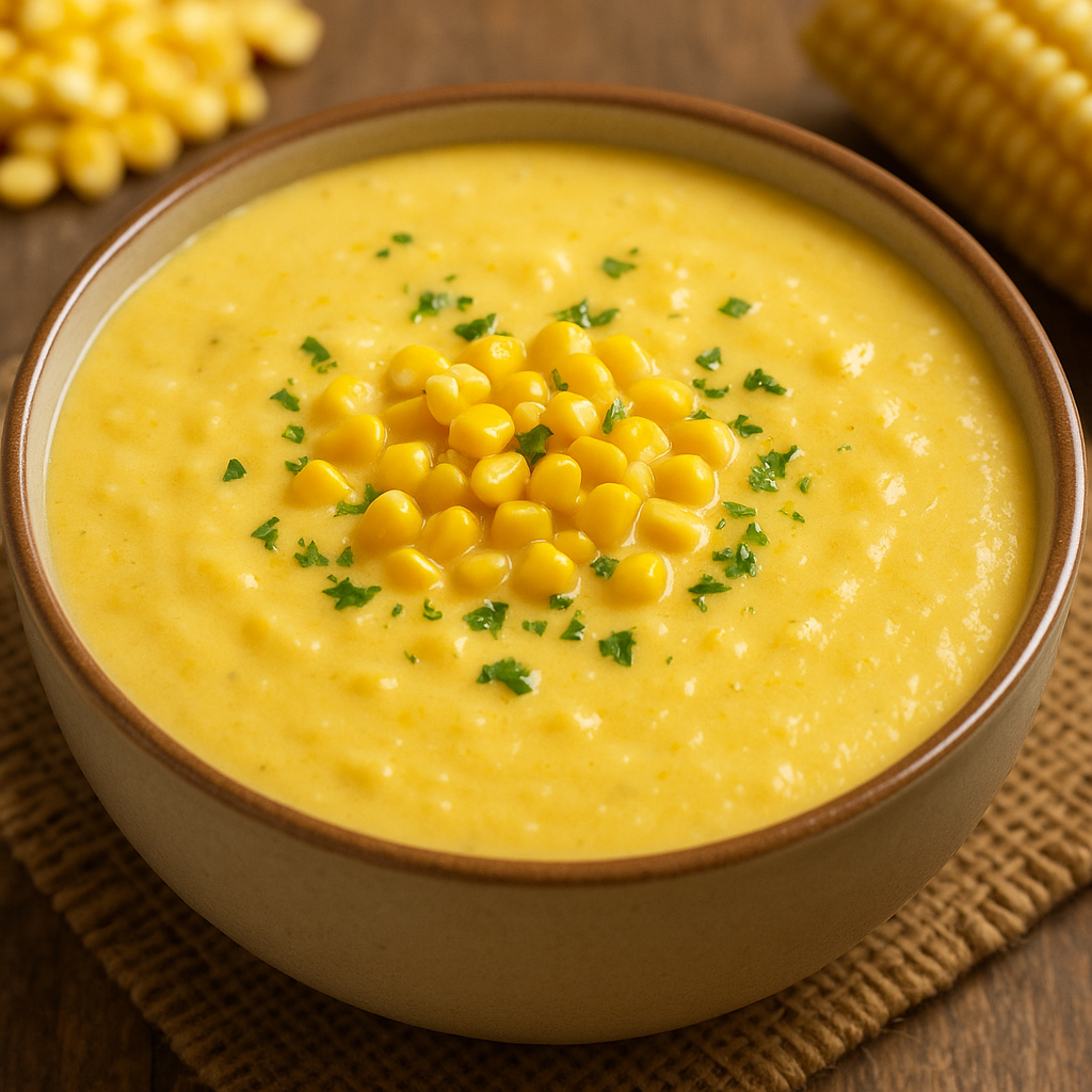 Creme de milho cremoso e aconchegante