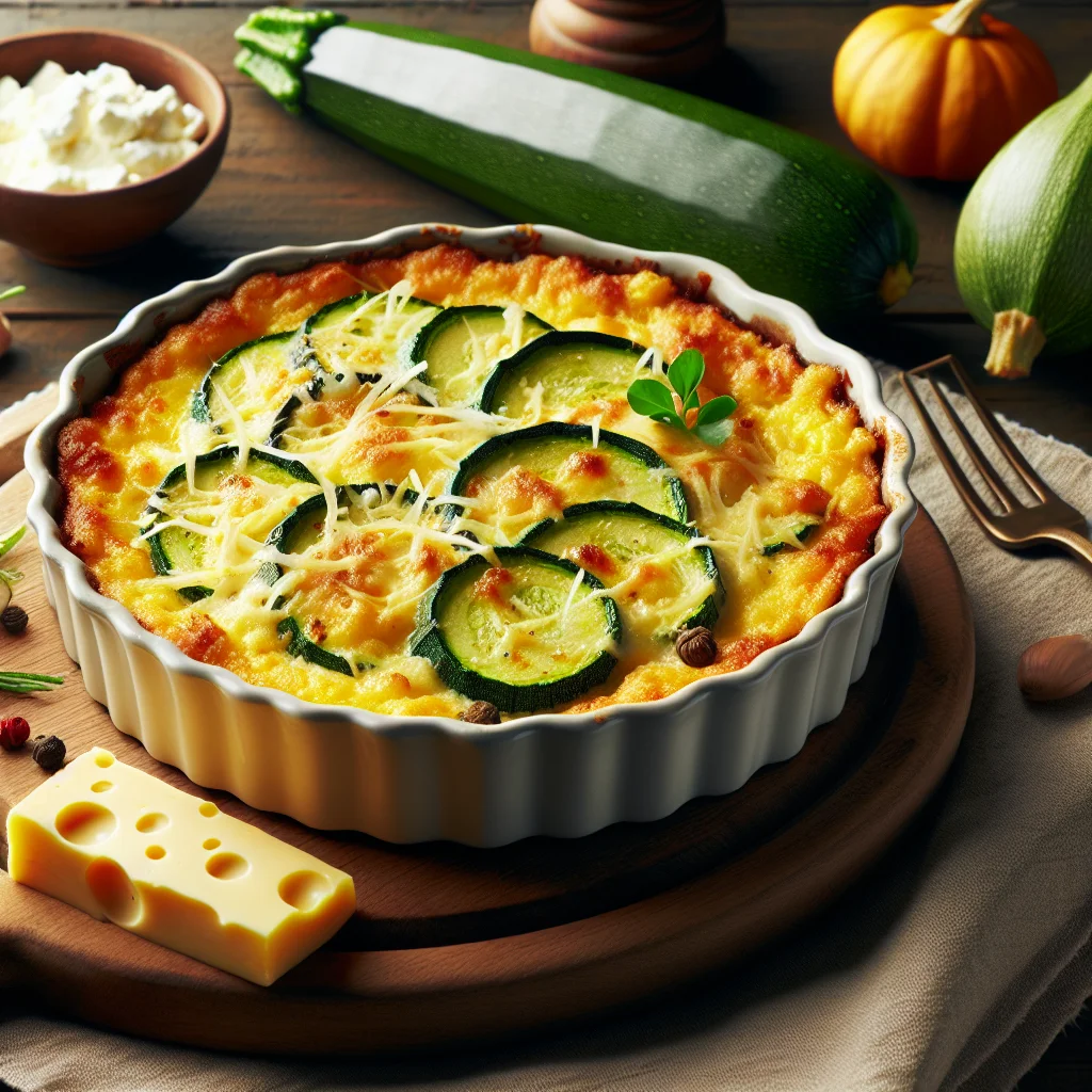 Gratinado de abobrinha com queijo minas