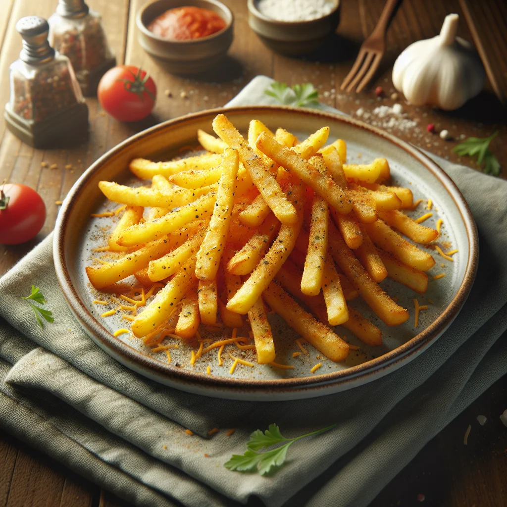 Palitinhos de batata temperada com queijo