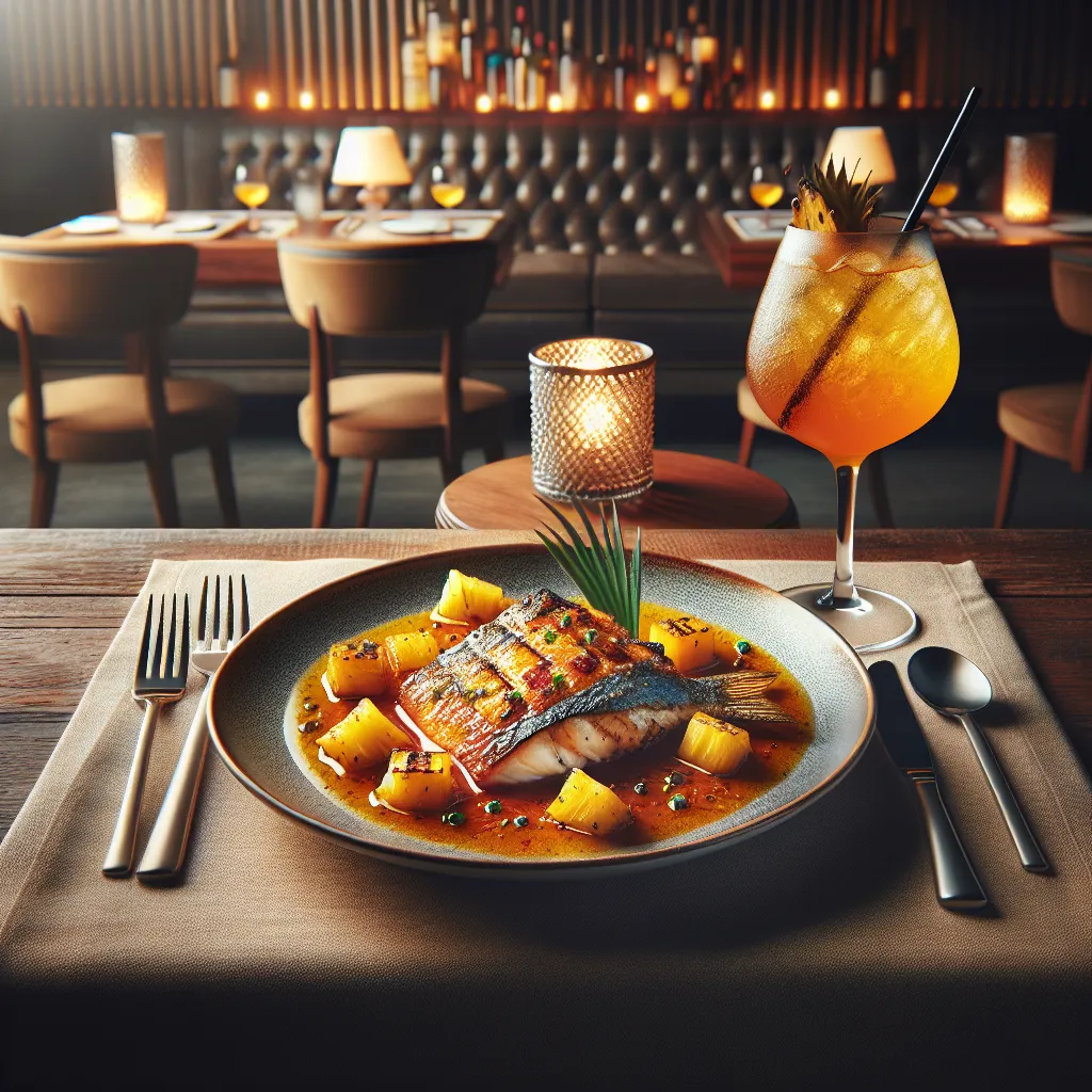 Peixe Grelhado ao Molho de Abacaxi Picante