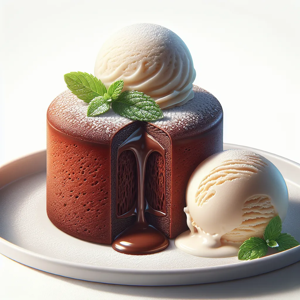 **Petit Gâteau de Chocolate com Sorvete de Creme**