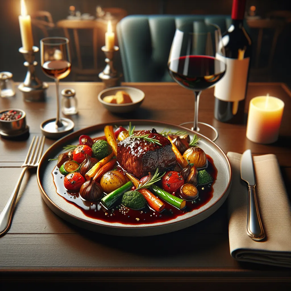 Receita: Acém ao Molho de Vinho Tinto com Legumes Assados