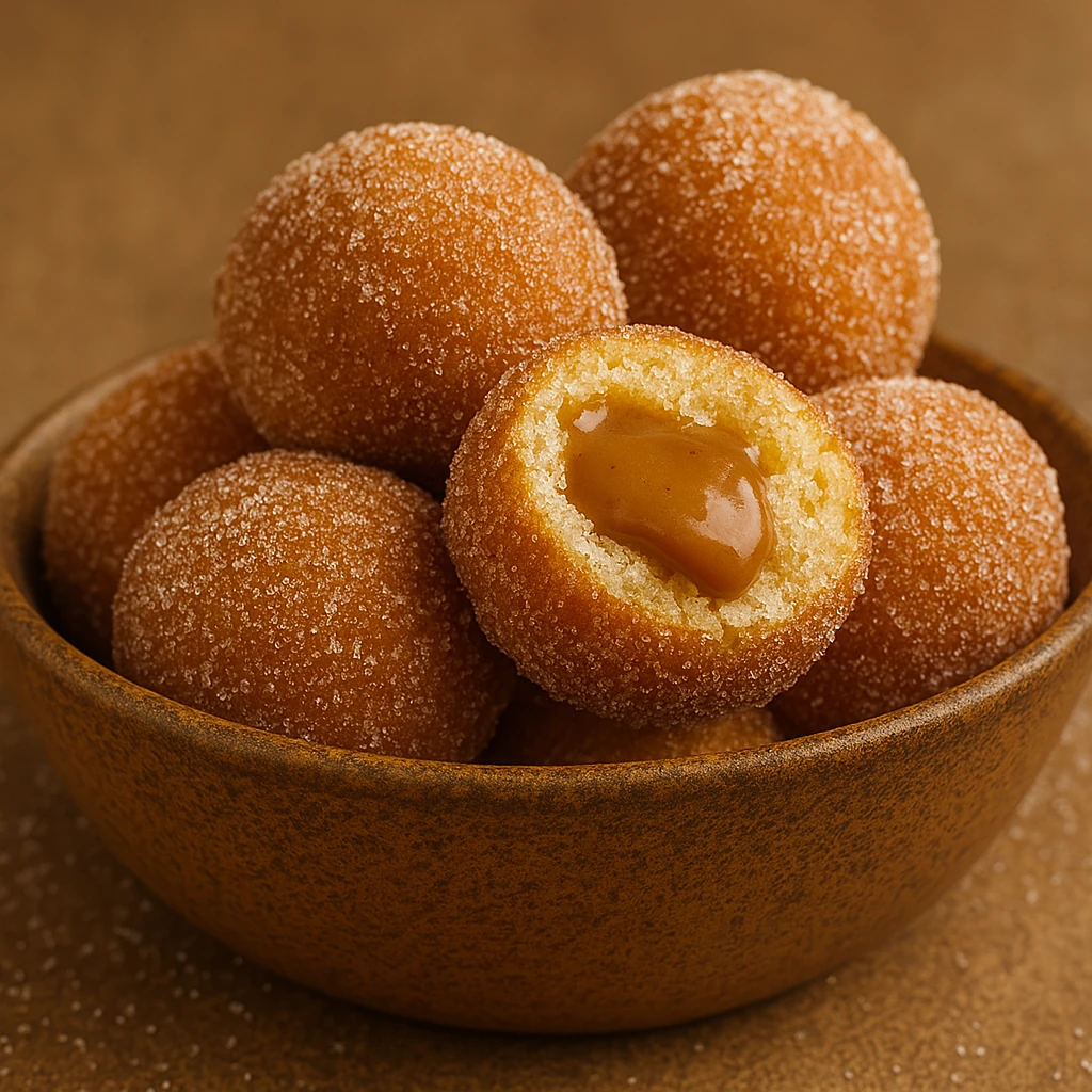 Receita de Bolinho de Chuva Recheado com Doce de Leite