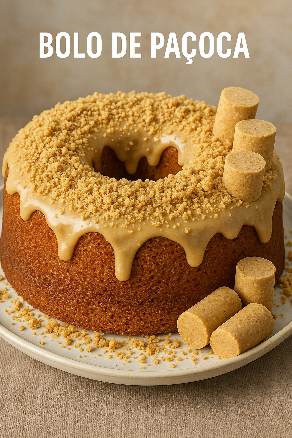 Receita de bolo de paçoca