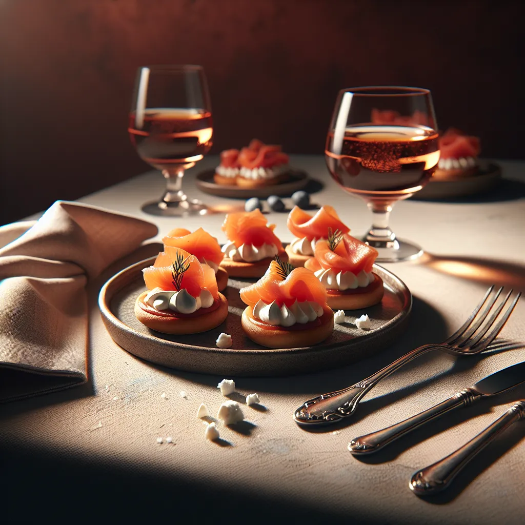 Receita de Canapés de Salmão Defumado e Cream Cheese