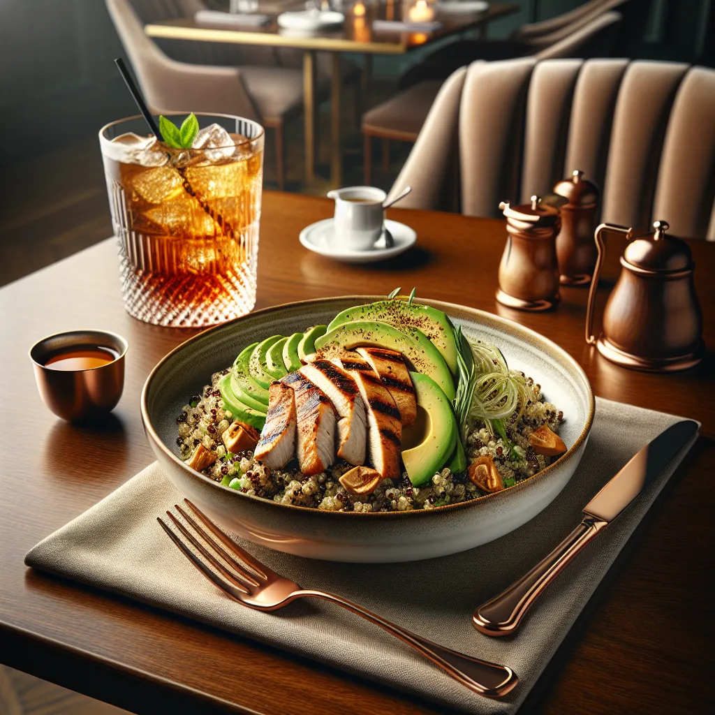 Salada de Quinoa com Frango Grelhado e Abacate