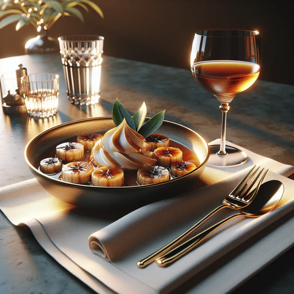 **Sobremesa Cremosa de Banana Caramelizada**