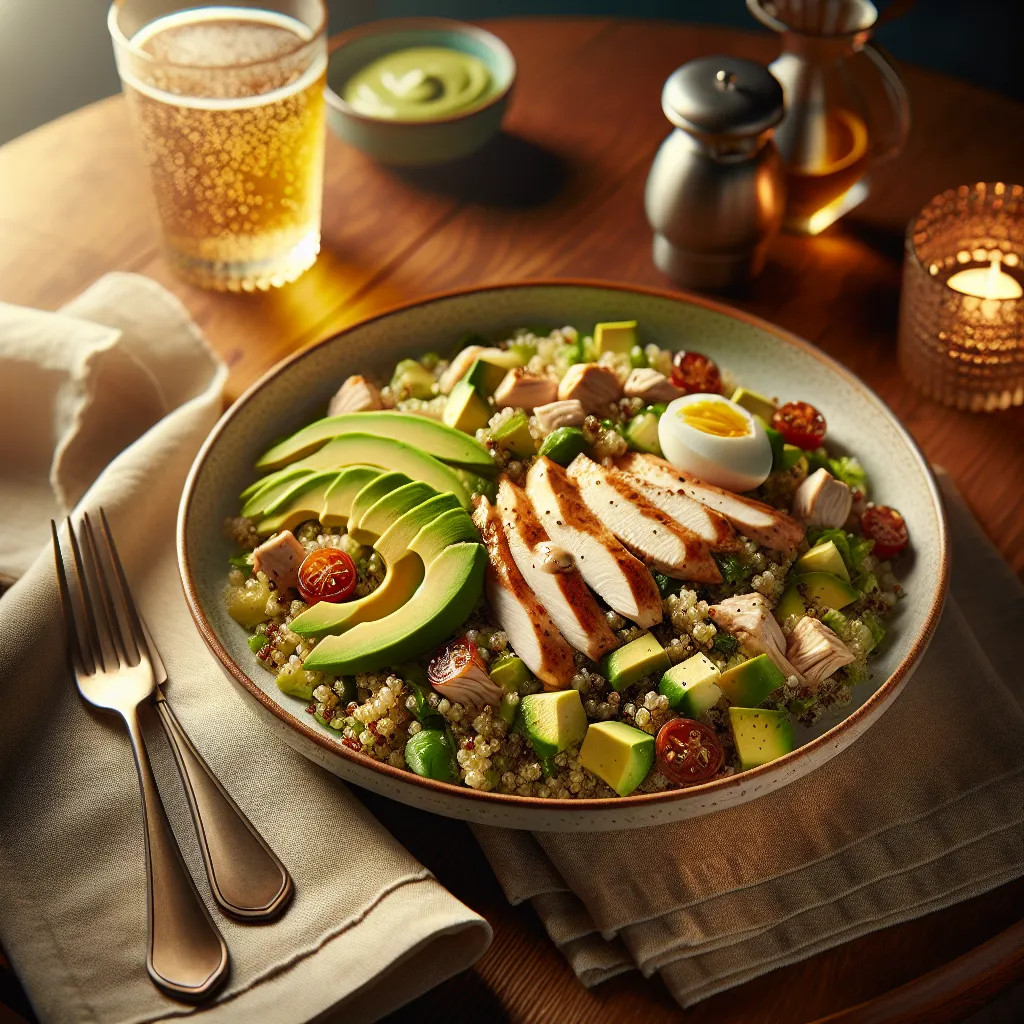 Salada de Quinoa com Frango e Abacate