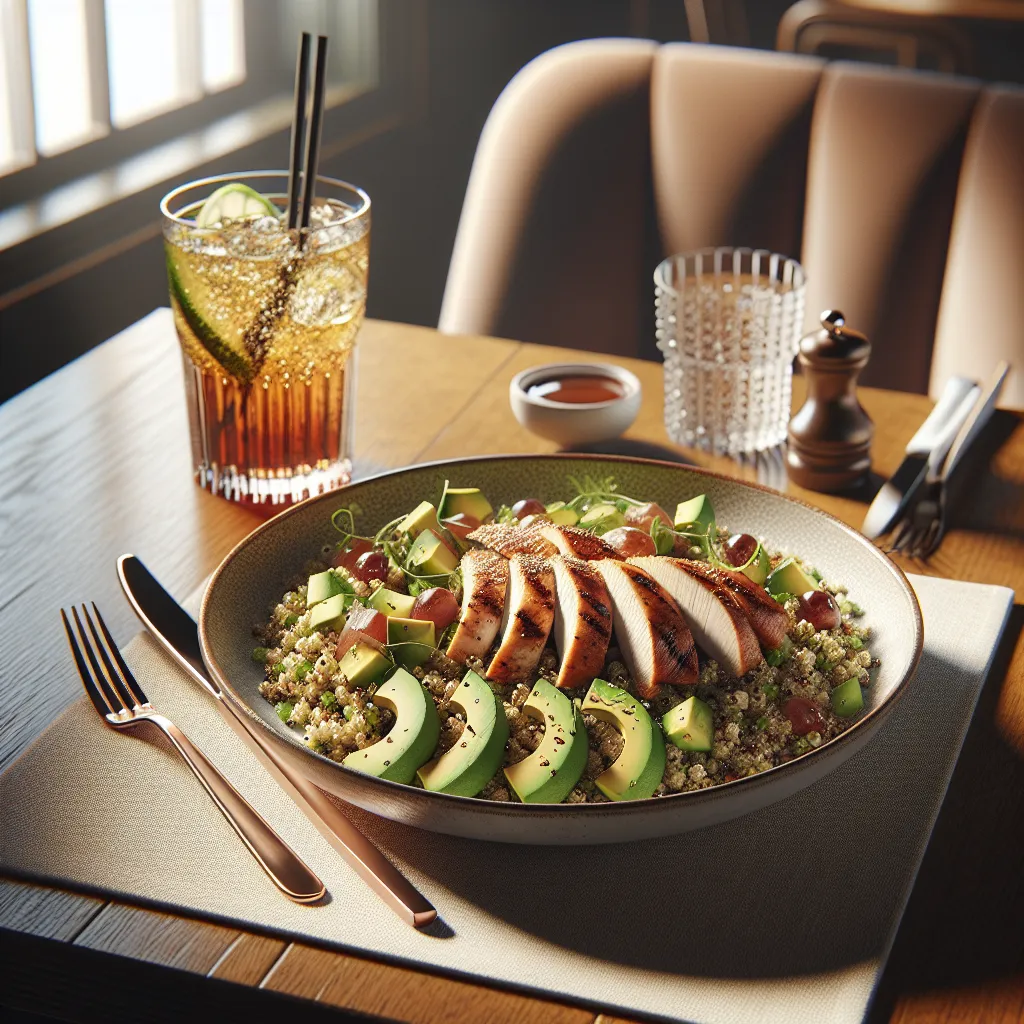 Salada de Quinoa com Frango Grelhado e Abacate