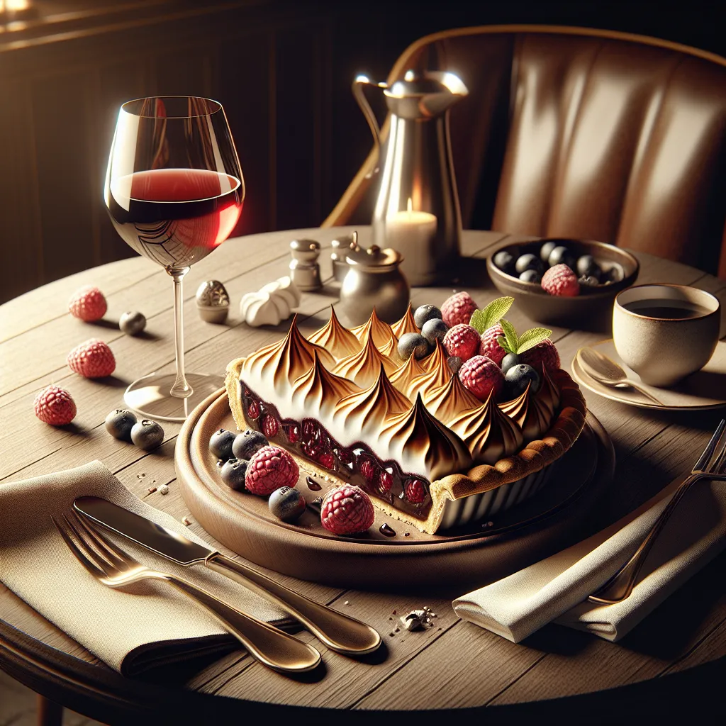 Torta de Chocolate e Framboesa com Camadas de Merengue