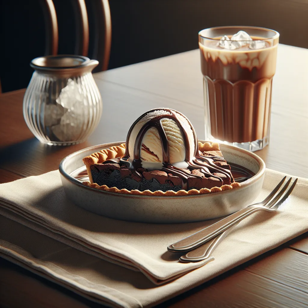 Torta Gelada de Sorvete com Brownie e Calda de Chocolate